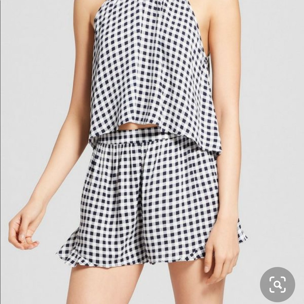 Xhilaration gingham shorts in navy and white